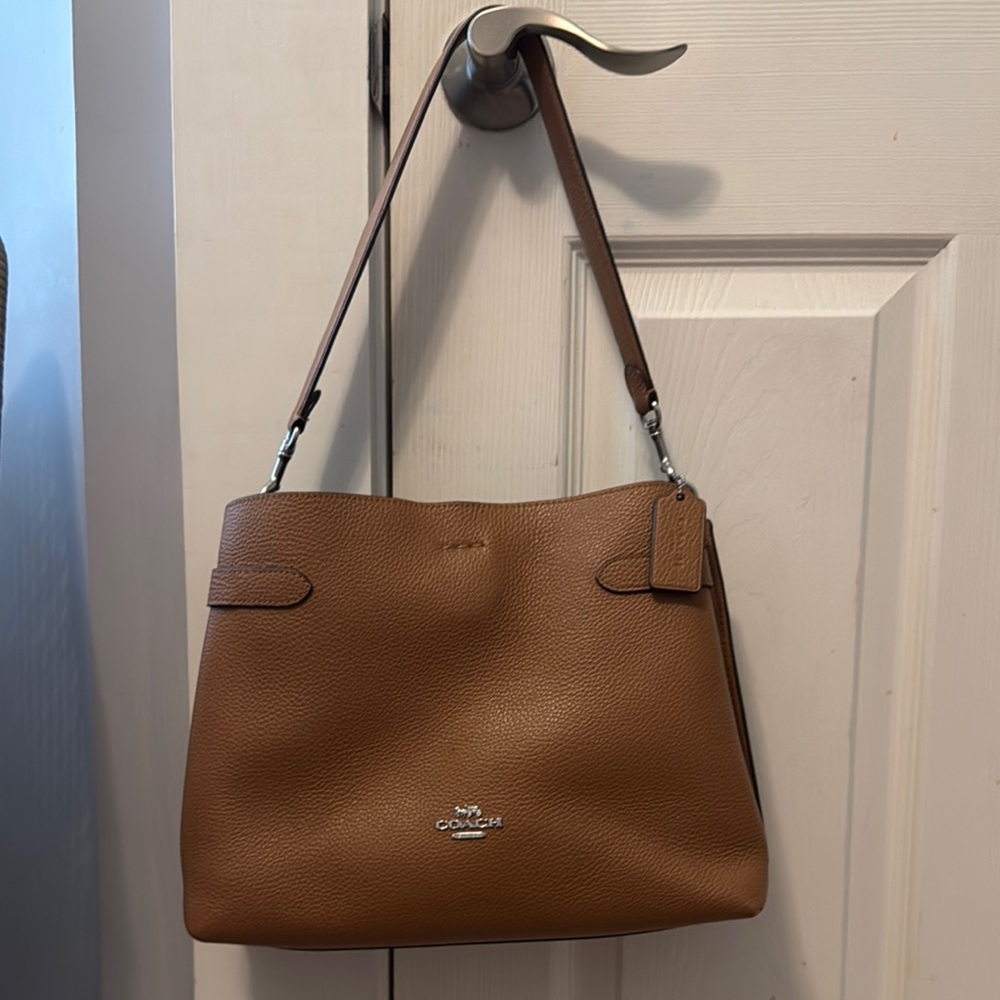 Coach Brown Pebbled Leather Shoulder Bag